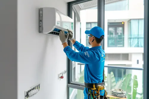 Installation professionnelle de climatiseur réversible pour un confort optimal toute l'année.